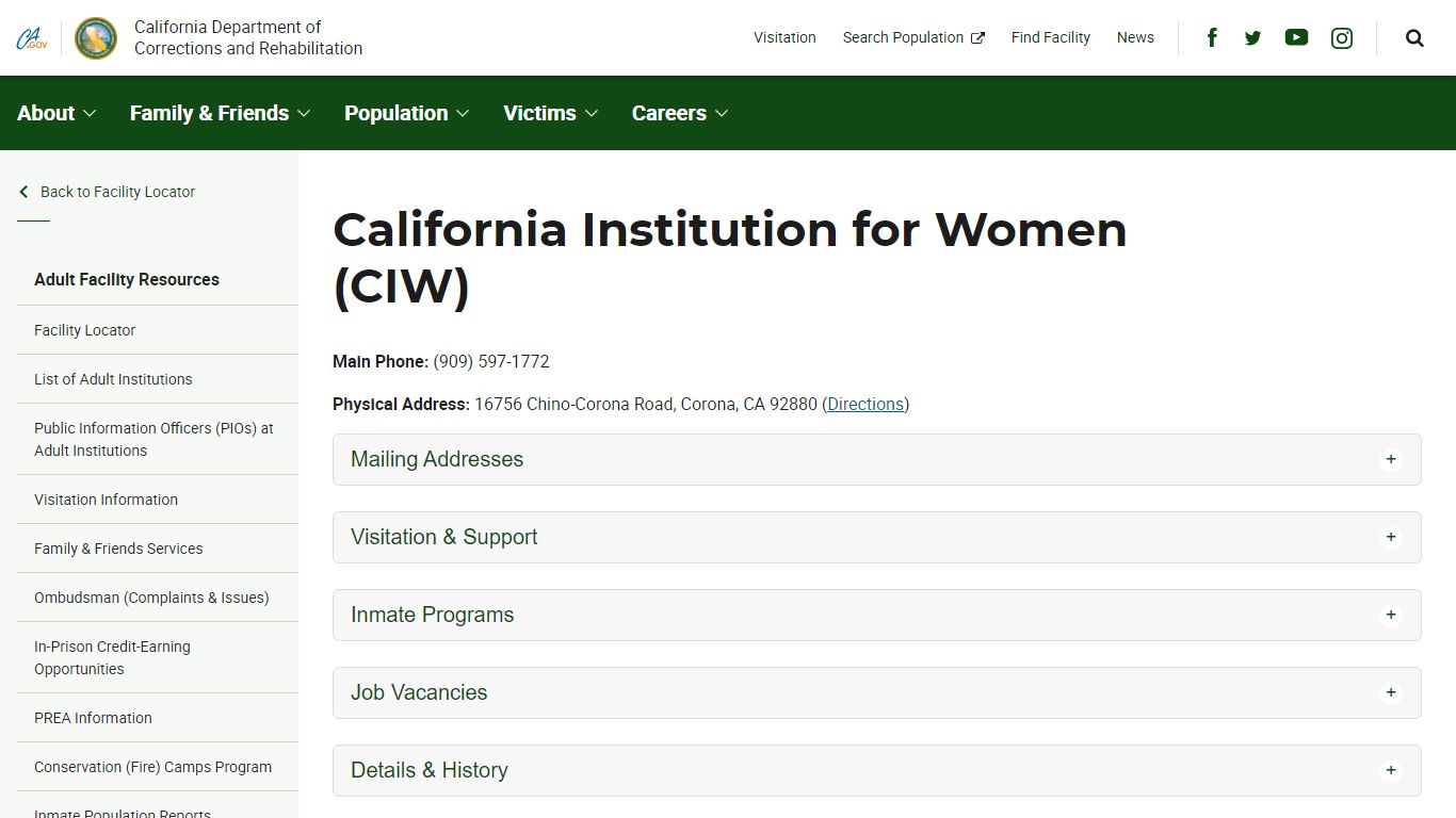 California Institution for Women (CIW) - CDCR